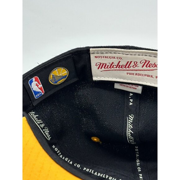 Golden State Warriors Mitchell & Ness Fitted Cap Size 7 Black Blue Gold NBA READ - Picture 3 of 6